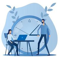 The concept of time management.Concept of saving time and scheduling tasks.Flat vector illustration.