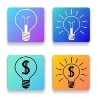 Light bulb icons.A set of flat icons for web design.Vector illustration. vector