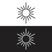 logotipo del sol. icono de línea de sol. pasos vectoriales 10 vector