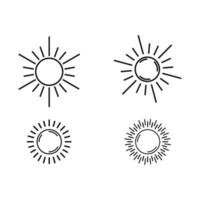 logotipo del sol. icono de línea de sol. pasos vectoriales 10 vector