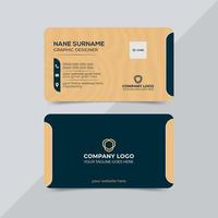 Corporate elegant modern business card design template with golden color vector