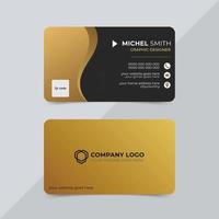 plantilla de diseño de tarjeta de visita moderna elegante corporativa de color dorado con color dorado vector