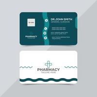 Corporate medical healthcare services business card design template vector