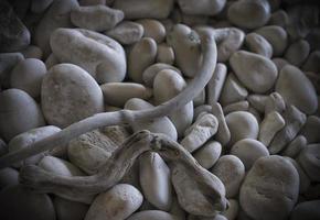 White pebble stones on the beach of Myrtos photo