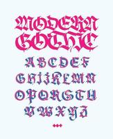 Gothic, display English alphabet. Vector. Medieval Latin letters. Mixing with subtle grotesque. Old European style. Calligraphy and lettering. Uppercase letters. vector