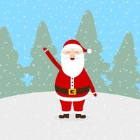 santa claus de pie en el bosque vector