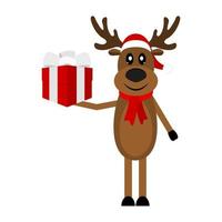 Reindeer peeking sideways vector