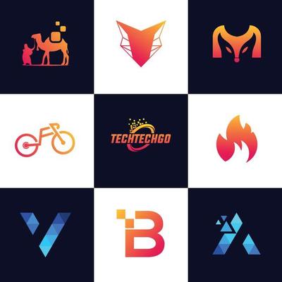 Tech, logo, modern, simple, icon, technology, creative, graphics, design, minimal, generic, logo bundles