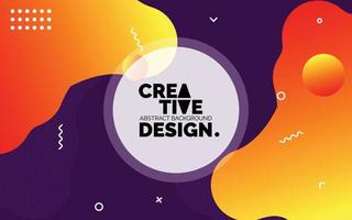 Colorful Creative template banner with gradient color. Design with liquid shape. Vector illustration