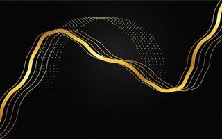 Abstract golden light lines on black background vector