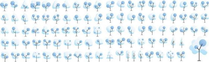 Vector Flat icons collection of tree. Vector Flat pictograms isolated on a white background. Flat icons collection for web apps and mobile concept. Premium quality symbols