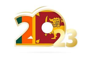 año 2023 con patrón de bandera de sri lanka. vector