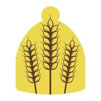Hay stack and wheat ears icon vector