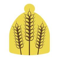 Hay stack and wheat ears icon vector