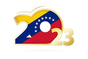 Year 2023 with Venezuela Flag pattern. vector