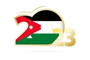 Year 2023 with Jordan Flag pattern. vector