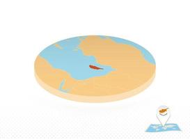 Cyprus map designed in isometric style, orange circle map. vector