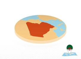 Algeria map designed in isometric style, orange circle map. vector