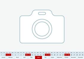 June 2023 for desk calendar. Vector template.