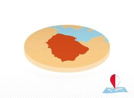 Poland map designed in isometric style, orange circle map. vector