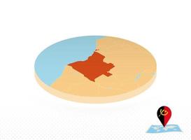 Angola map designed in isometric style, orange circle map. vector