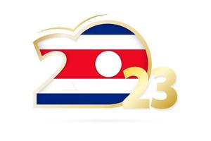 Year 2023 with Costa Rica Flag pattern. vector