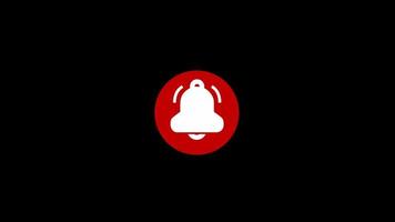 icono de timbre de alerta de campana colgante, video de gráficos de movimiento de animación de notificación de campana fondo transparente con canal alfa