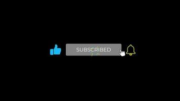 Subscribe, Reminder and Like Button animation motion graphics video transparent background with alpha channel