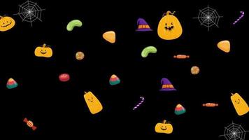 halloween element bakgrunder rörelse grafik video transparent bakgrund med alfa kanal