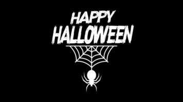 happy halloween title, text october 31 motion graphics video transparent background with alpha channel