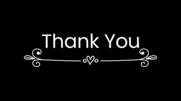 Thank you word animation motion graphic video with alpha channel