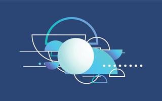 Overlapping Design elements on Blue Background. Vector illustration