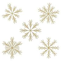 A set of vector snowflakes in the doodle style on a white background