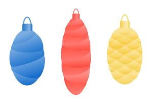 A set of Christmas tree toys on a white background vector