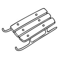 Vector drawing of children's sledges in the doodle style on a white background