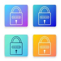 Lock icon .A set of flat icons for web design.Vector illustration. vector