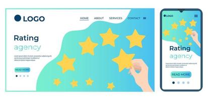 Rating agency.Template for the user interface of the website's home page.Landing page template.The adaptive design of the smartphone.vector illustration. vector