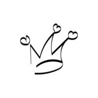 Hand drawn doodle crown design vector