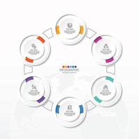 Basic circle infographic with 6 steps, process or options. vector