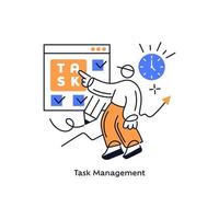 Task management. Vector isolated concept metaphor illustration. Flat vector illustration isolated on white background