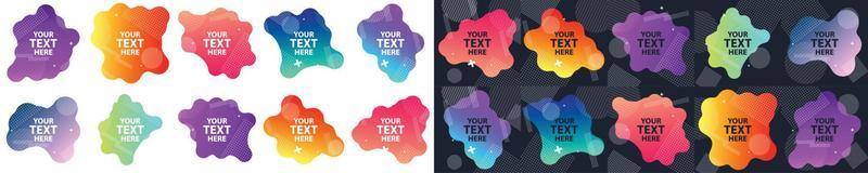 Fluid graphic shape element design vector background or liquid gradient abstract geometric modern splash halftone wavy set for text copy space. idea of curvy backdrop for flyer or brochure