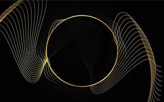 Abstract golden light lines on black background vector