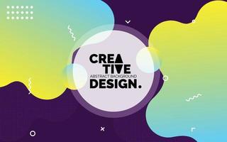 Colorful Creative template banner with gradient color. Design with liquid shape. Vector illustration