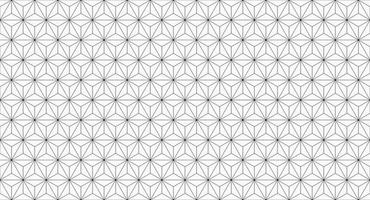 Asanoha Hemp Leaves Pattern, traditional Japanese motif, archetypal design in the Heian Period. Geometric line art background. Simple luxury vintage seamless pattern backdrop, in black and white. vector