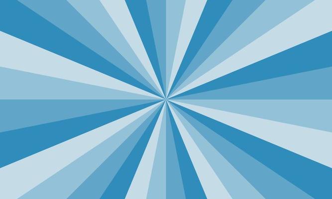 Abstract explosion background for presentation in gradient blue color. Light glare effect background. Blue sunburst pattern background. Vector illustration of a radial ray.