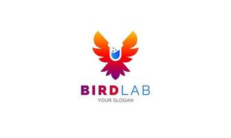 vector de diseño de logotipo de laboratorio de pájaro degradado