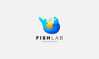 vector de diseño de logotipo de laboratorio de pescado degradado