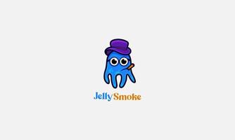 Blue Jellyfish Logo Design Template vector