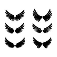 Set of wings. Wing icon. Wing logo design. Wing vector design illustration. Wing icon collection. Animal wing design conceptual.