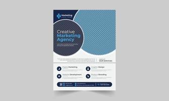 Modern digital marketing agency flyer template vector